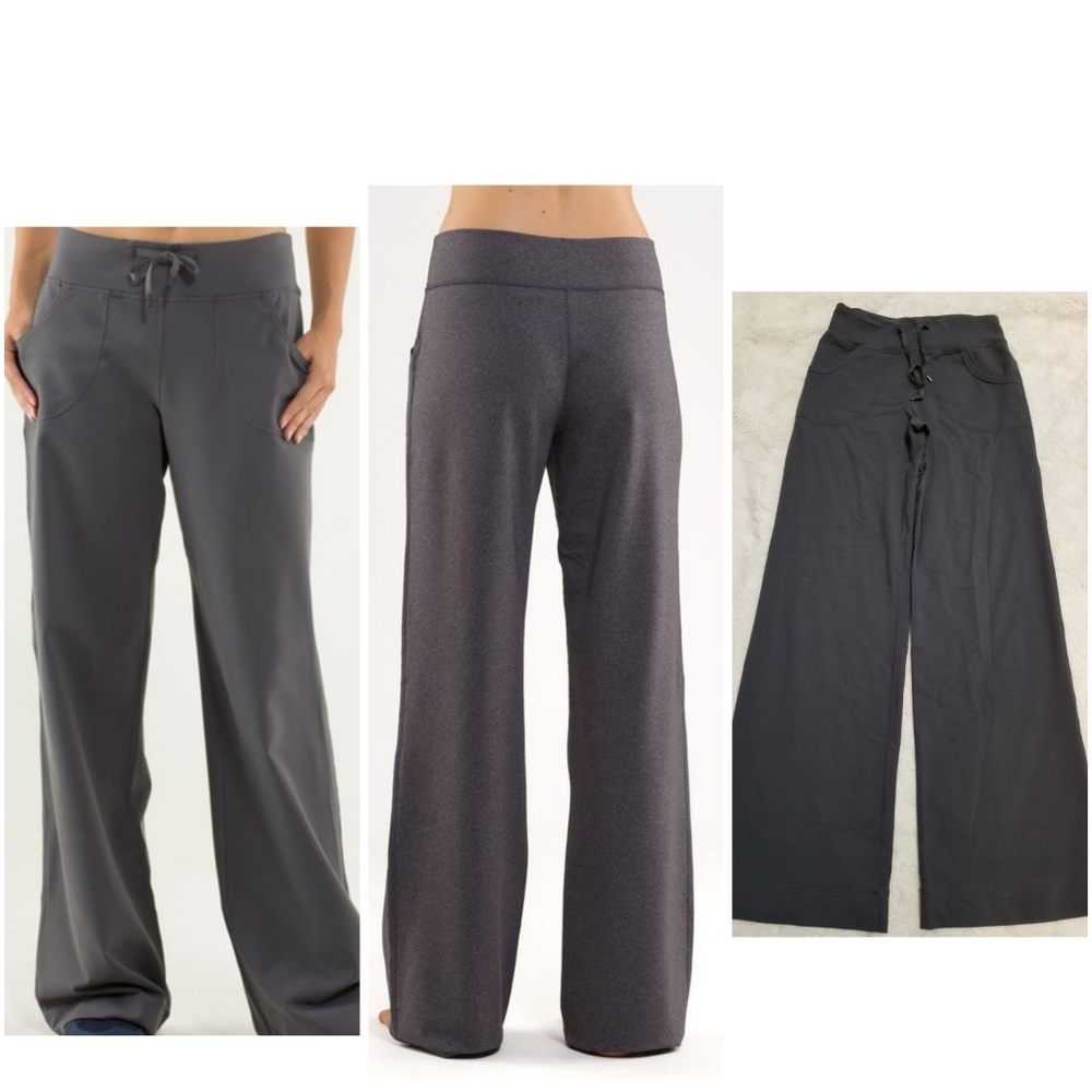 Lululemon Still Pant SZ 2 Deep Coal gray Wide Leg